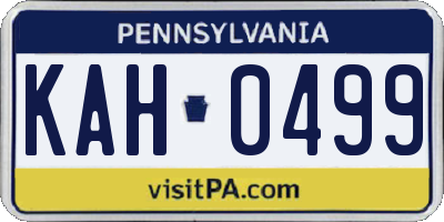 PA license plate KAH0499