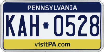 PA license plate KAH0528