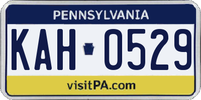 PA license plate KAH0529