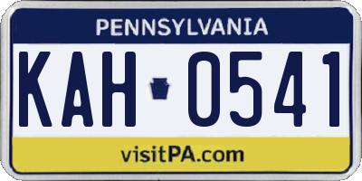 PA license plate KAH0541