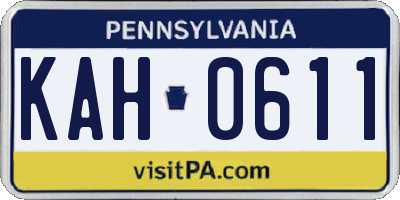 PA license plate KAH0611