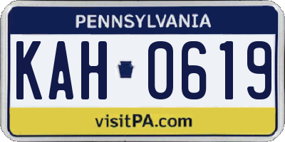 PA license plate KAH0619