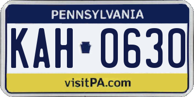 PA license plate KAH0630