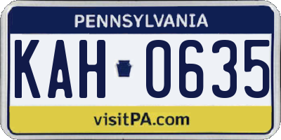 PA license plate KAH0635