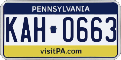 PA license plate KAH0663