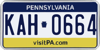 PA license plate KAH0664