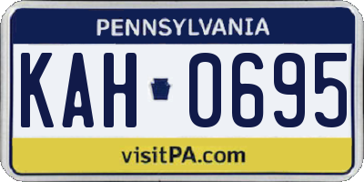 PA license plate KAH0695