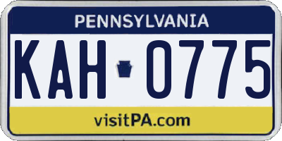 PA license plate KAH0775