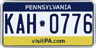 PA license plate KAH0776