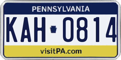 PA license plate KAH0814