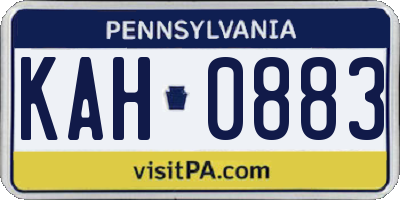 PA license plate KAH0883