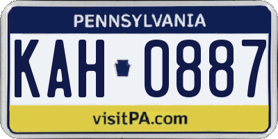 PA license plate KAH0887