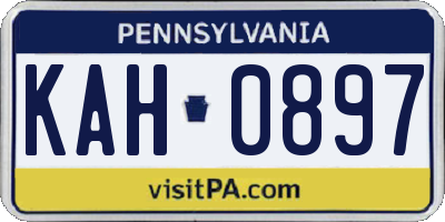 PA license plate KAH0897