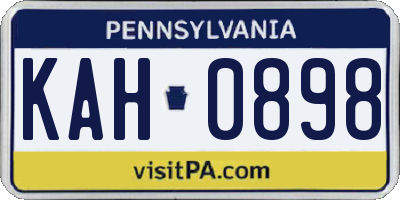 PA license plate KAH0898