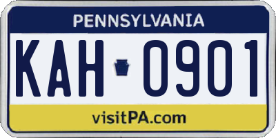 PA license plate KAH0901