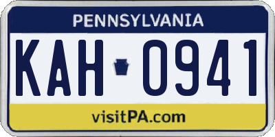 PA license plate KAH0941