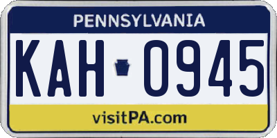 PA license plate KAH0945