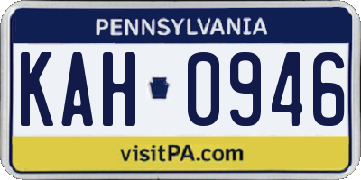 PA license plate KAH0946
