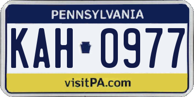 PA license plate KAH0977