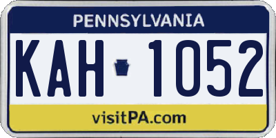 PA license plate KAH1052