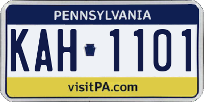 PA license plate KAH1101