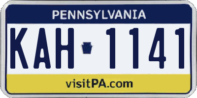 PA license plate KAH1141
