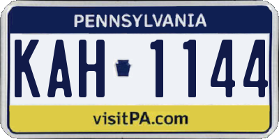 PA license plate KAH1144