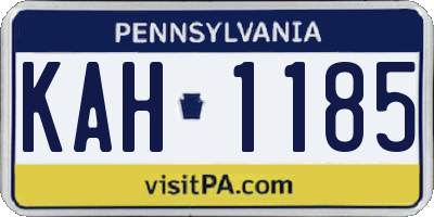 PA license plate KAH1185
