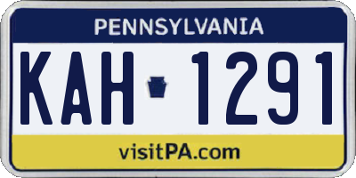 PA license plate KAH1291