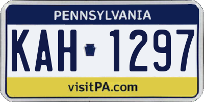 PA license plate KAH1297