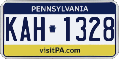 PA license plate KAH1328