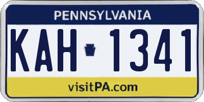 PA license plate KAH1341