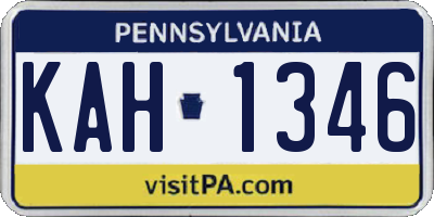 PA license plate KAH1346