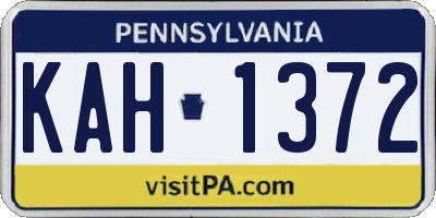 PA license plate KAH1372