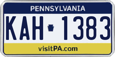 PA license plate KAH1383
