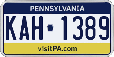PA license plate KAH1389