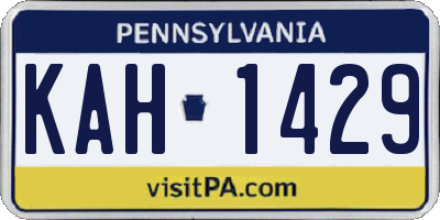 PA license plate KAH1429