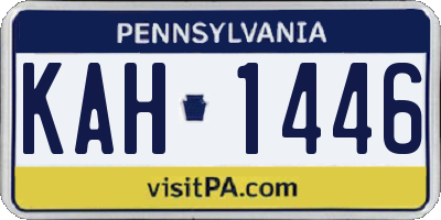 PA license plate KAH1446