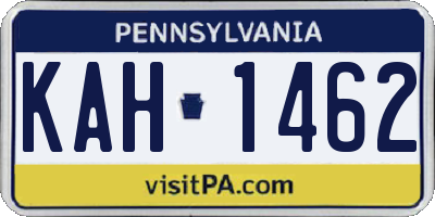 PA license plate KAH1462
