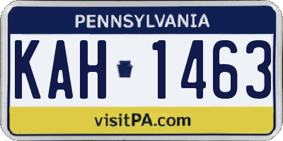 PA license plate KAH1463