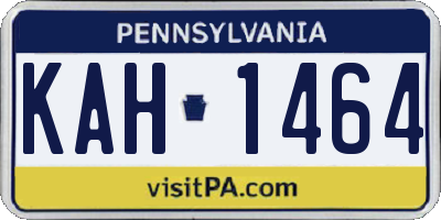 PA license plate KAH1464