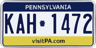 PA license plate KAH1472