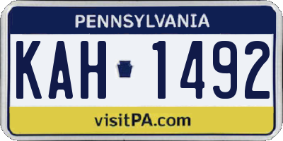 PA license plate KAH1492