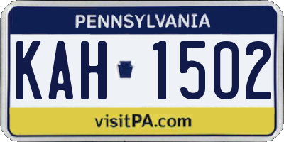 PA license plate KAH1502