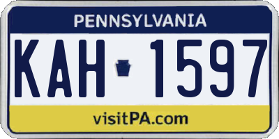 PA license plate KAH1597