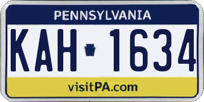 PA license plate KAH1634