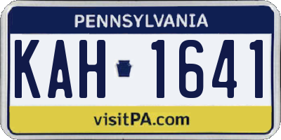 PA license plate KAH1641