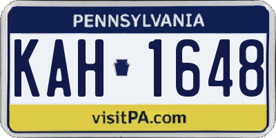 PA license plate KAH1648