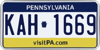 PA license plate KAH1669
