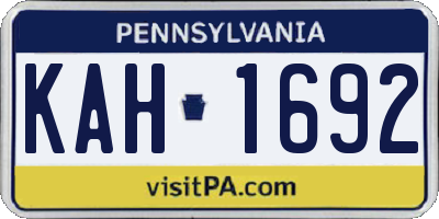 PA license plate KAH1692